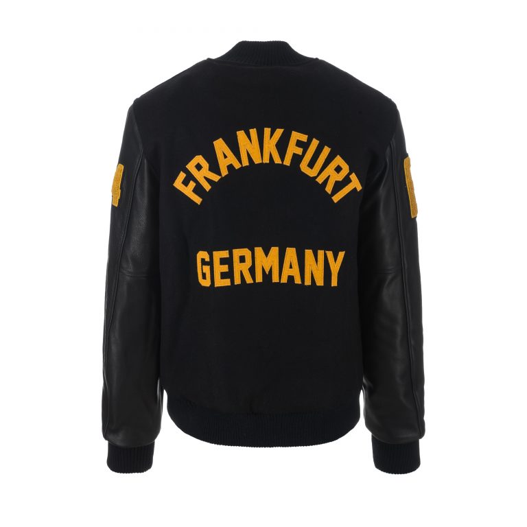 B74 Frankfurt Germany Varsity Jacket Black B74