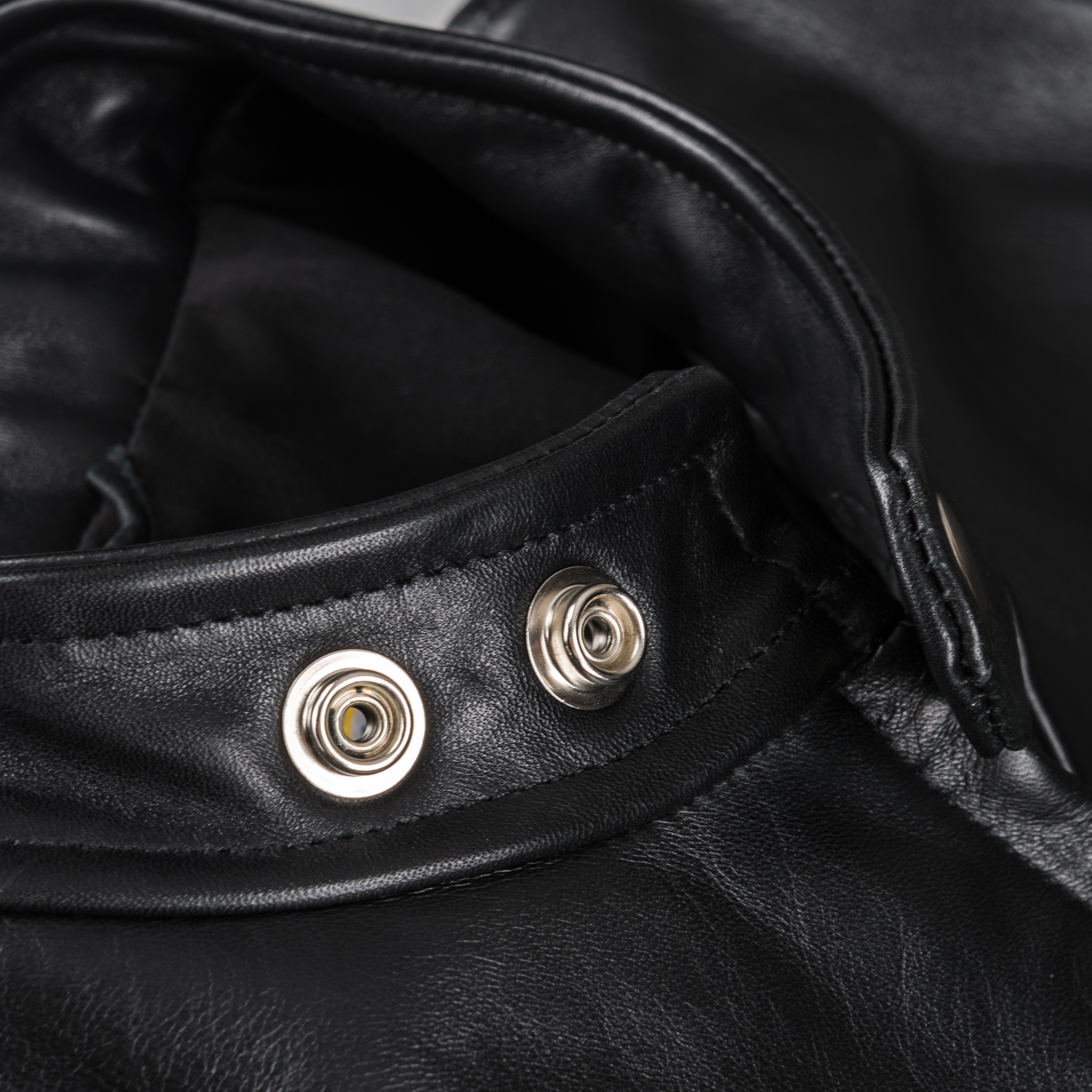 Slim Fit Banded Collar Motorcycle Jacket Black – B74