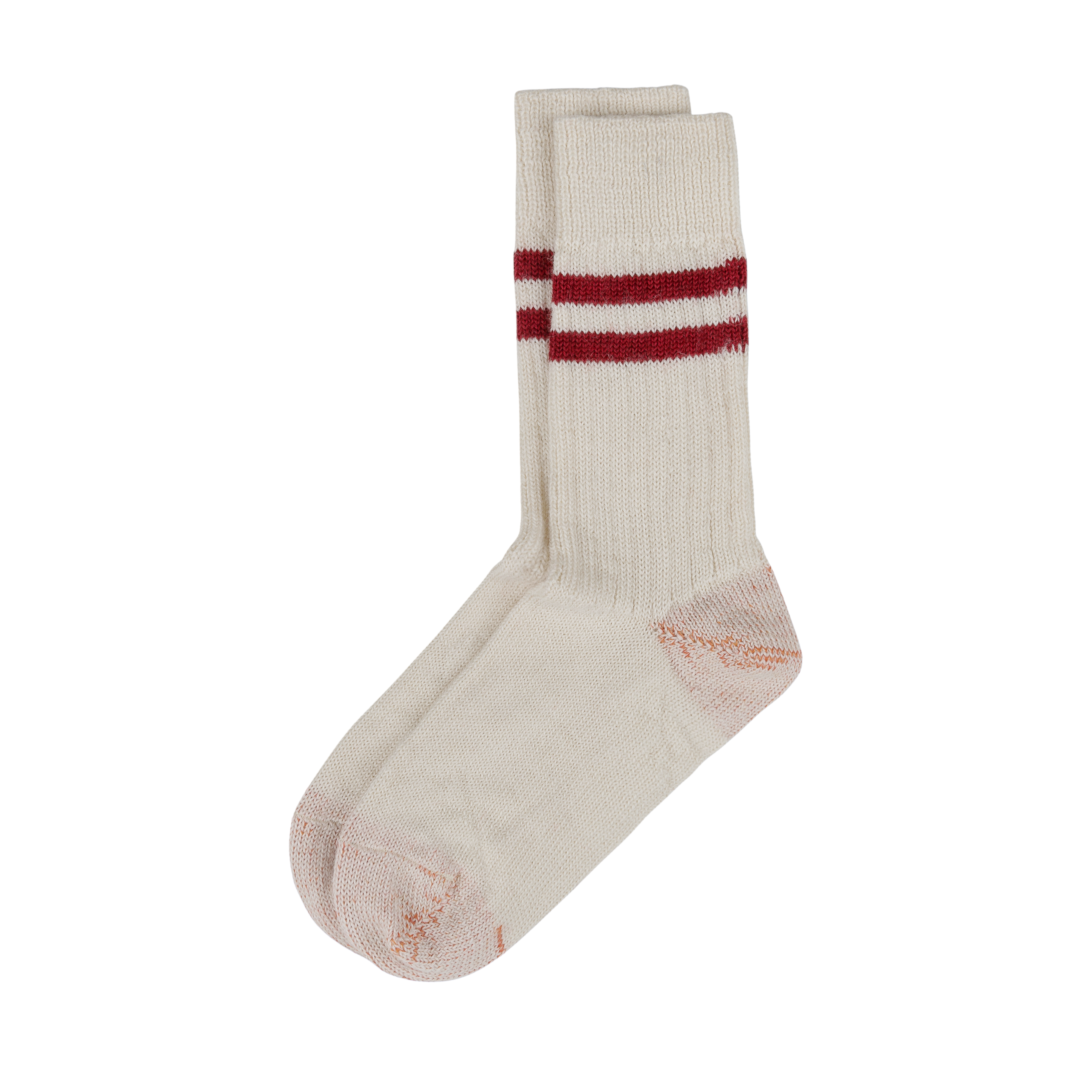 Pure Organic Wool Socks S75 Nature/Dark Red