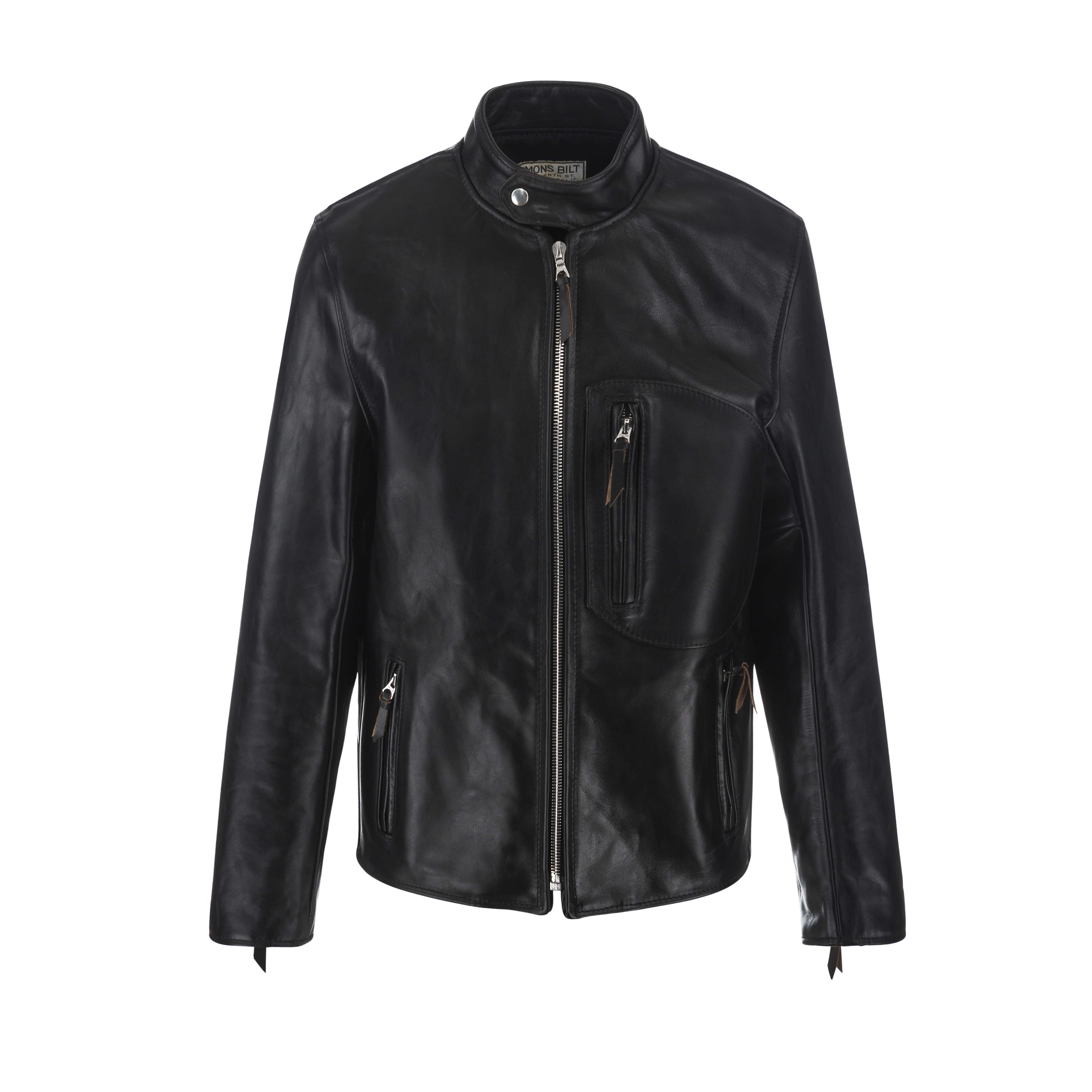 SB Vintage Racer Leather Jacket Black