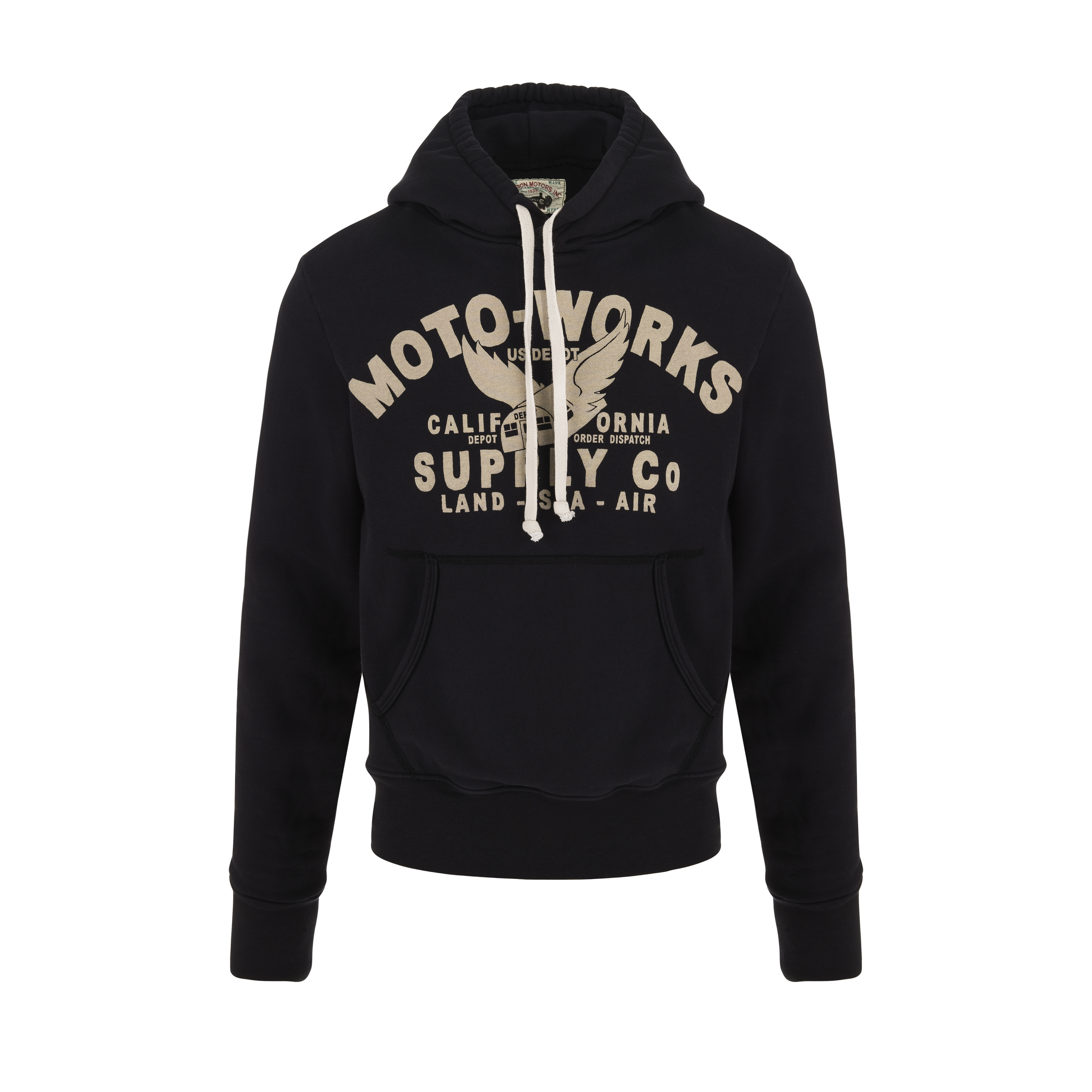 Moto Supply Hooded Sweatshirt Black – B74