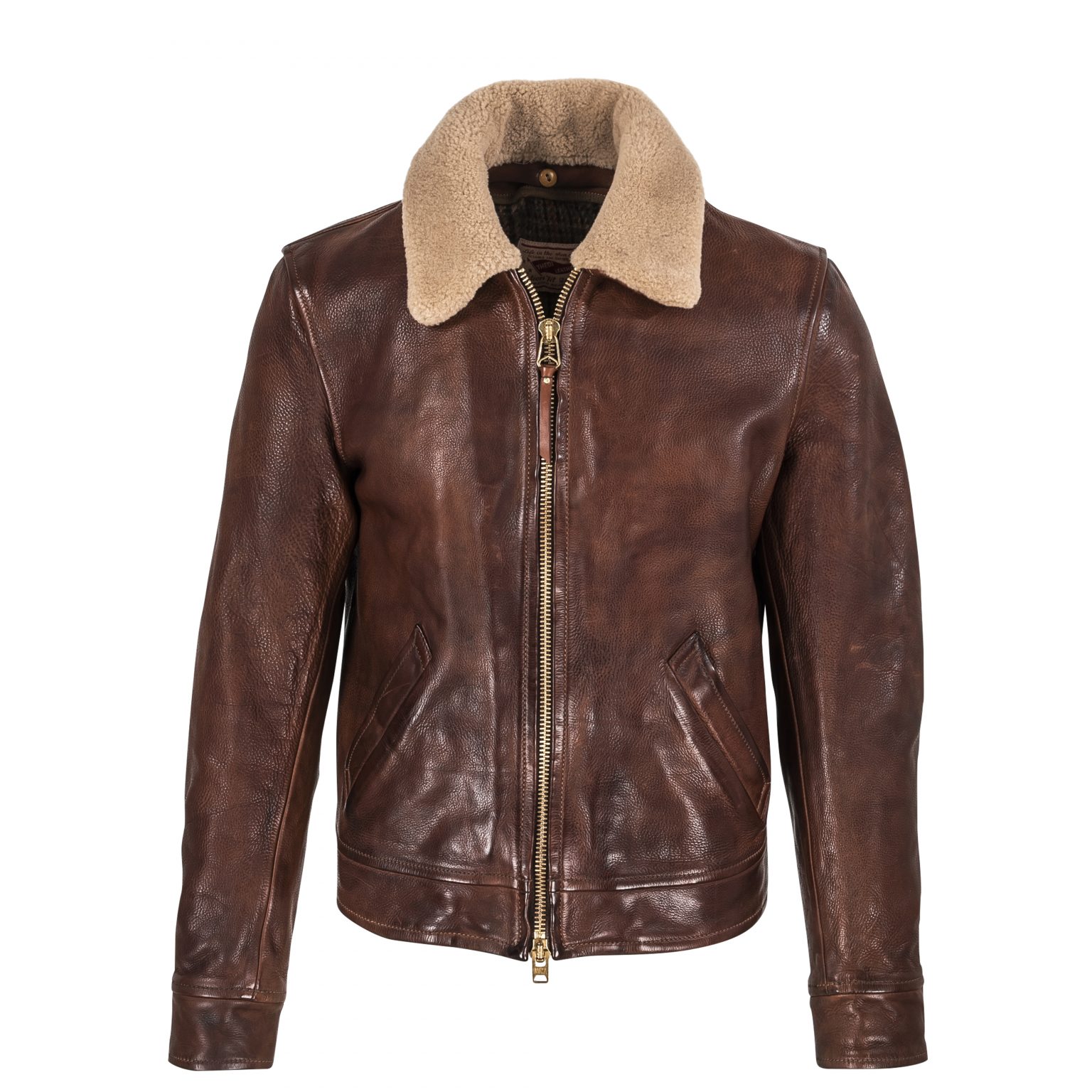 Cowhide Leather Jacket Brown B74