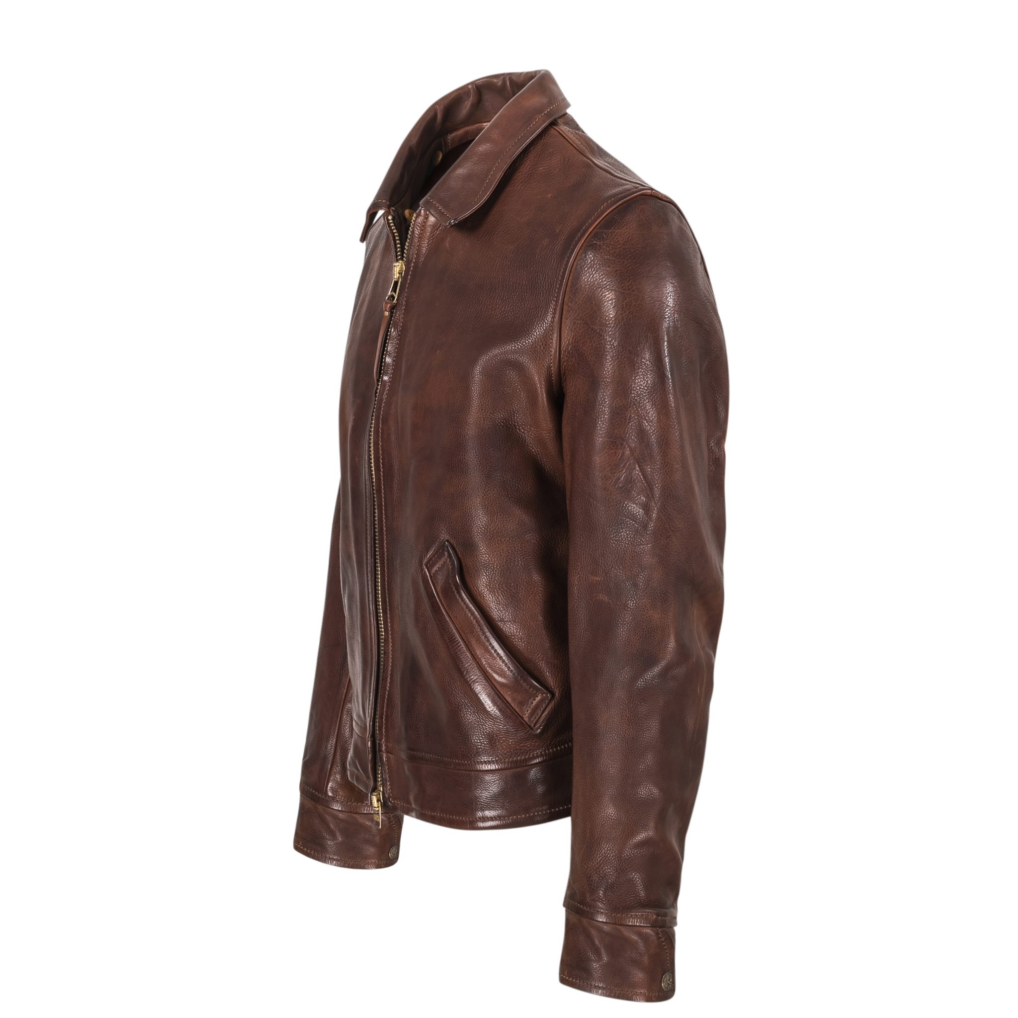 Cowhide Leather Jacket Brown B74