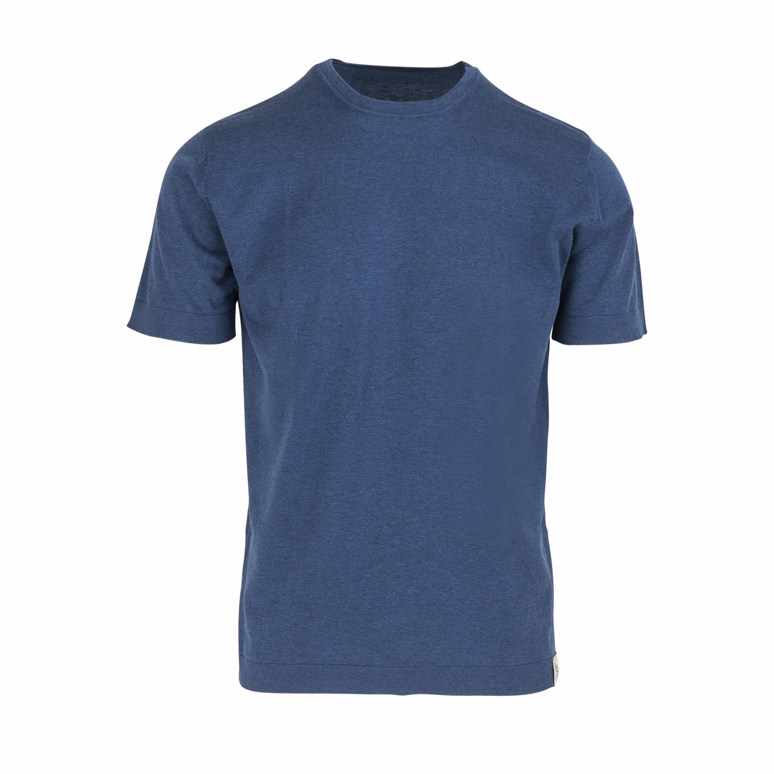 Blue knitted Egyptian Cotton T-Shirt – B74